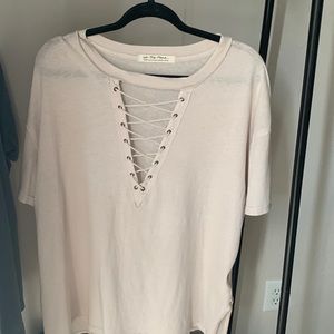 NWOT Free poeple Azalea lace up shirt